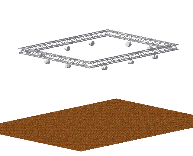 Quad aerial lighting truss